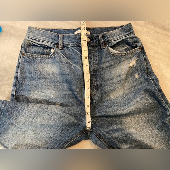 PacSun Ultra High Rise Slim Distressed Medium Wash Denim Button Jeans Size 28 - Picture 6 of 11